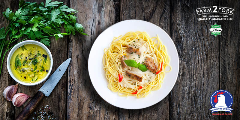 Plated chicken spaghetti | Country Choice Chicken Assorted chicken pack