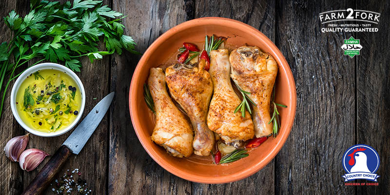 A bowl of lemon garlic roasted drumsticks | Country choice chicken drumsticks