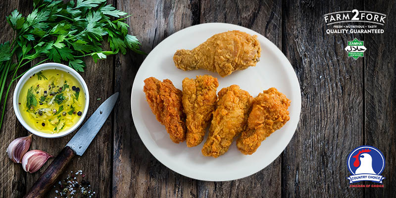 Plated buttermilk fried chicken drumsticks | Country Choice Whole Chicken